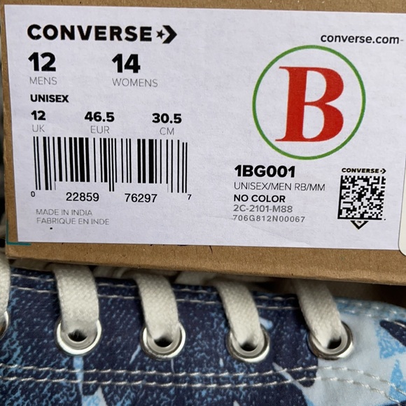 Converse Chuck Taylor 70 All Star 1BG001 Unisex/Men RB/MM MENS - Picture 16 of 16